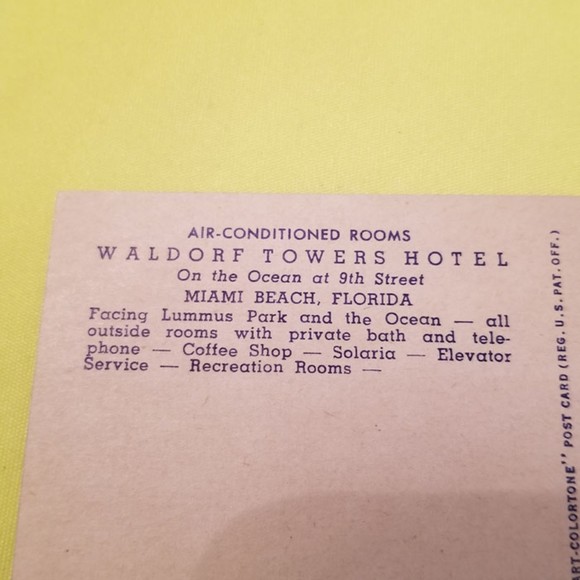 Vintage Postcard Waldorf Towers Miami - Picture 8 of 10